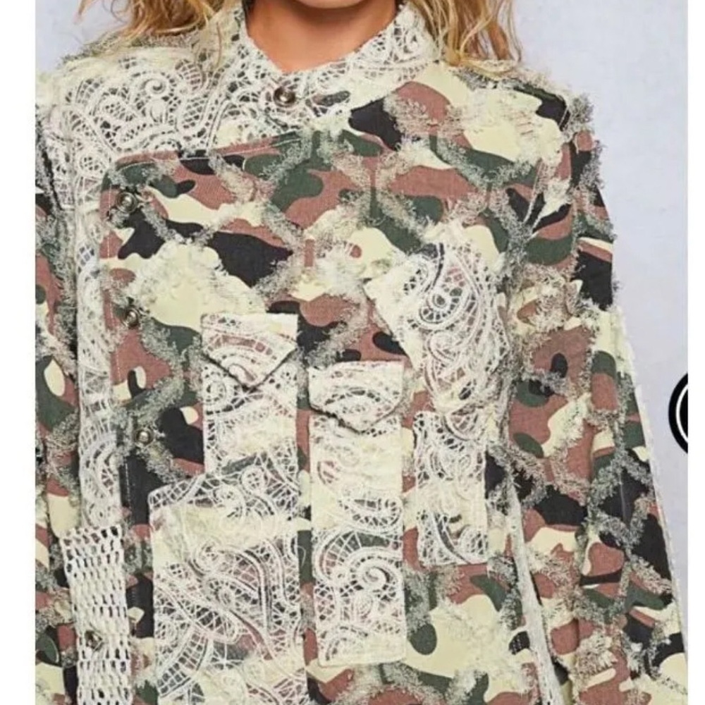 Pol Camo Motorcycle Lace Patch Jacket - image 2